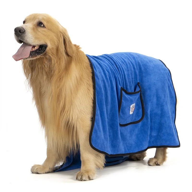 Pet Towel Dog Bathrobe Water Absorbent And Quick Drying Cleaning Beauty Glove Style Pocket Dog Bath Towel Accessori Cani view 7