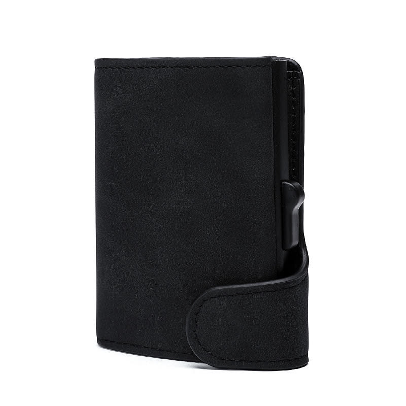 Crazy Horse Leather Aluminum Card Case Wallet view 5