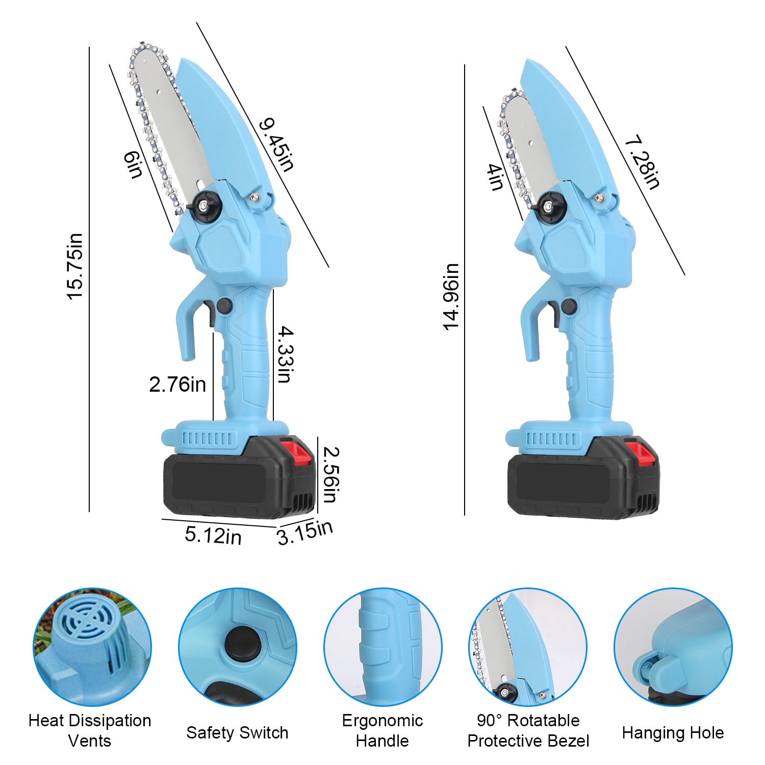 Mini 4-inch And 6-inch Chain Saws Will Not Be Shipped On Weekends view 6