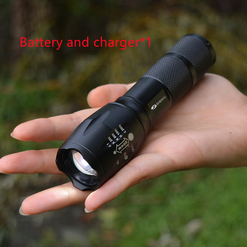 Aluminum Alloy Strong Light Flashlight 18650 Super Bright Outdoor Lighting T6 Flashlight view 9