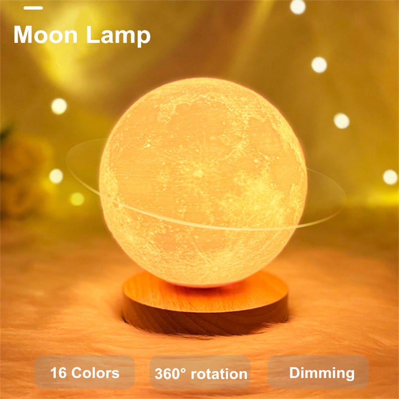 Creative 3D Magnetic Floating Levitating Moon Lamp Touch Control 3 Color Moon Light Lunar Night Light For Home Office Room Decor view 6