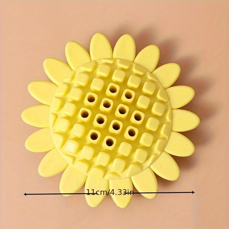 Rubber Sunflower Dog Toys Chewy Durable Fun Perfect For Teething And Playing In Puppies Dog Accessories Pet Products view 3