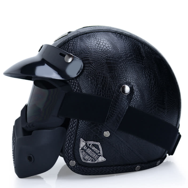 Retro Motorcycle Helmet Male Motorcycle view 24