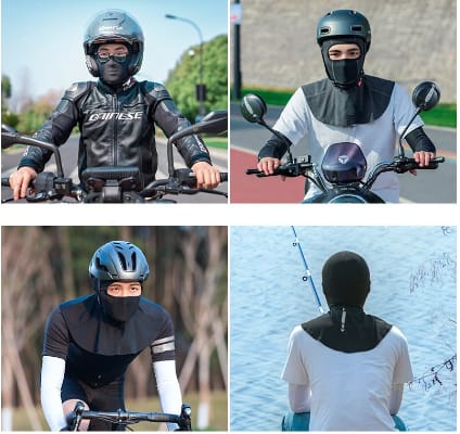 Sunscreen Cycling Head Cover Motorcycle Ice Silk Face view 4