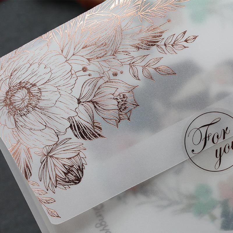 Sulfuric Acid Paper Invitation Card Bronzing Matte Varnish view 5