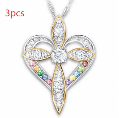 Fashion Love Heart Shaped Cross Pendant view 11