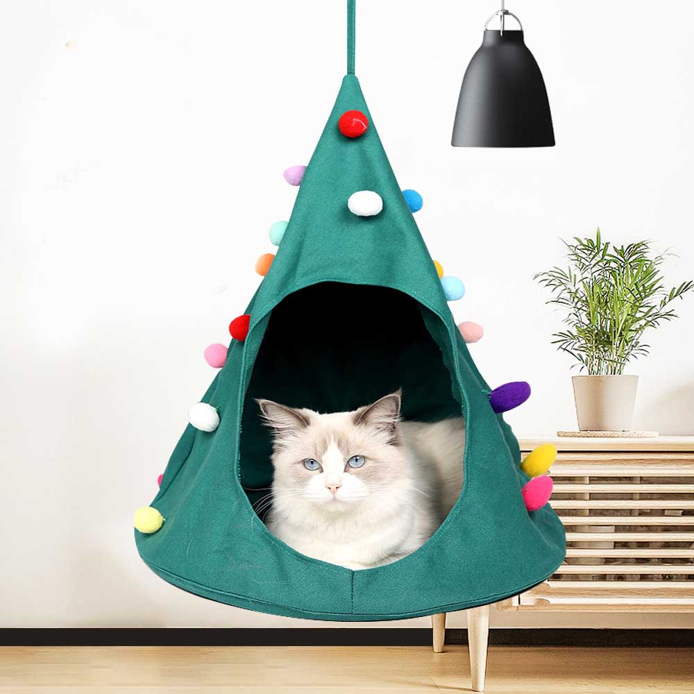 Christmas Cone Canvas Hammock Cat Litter view 6