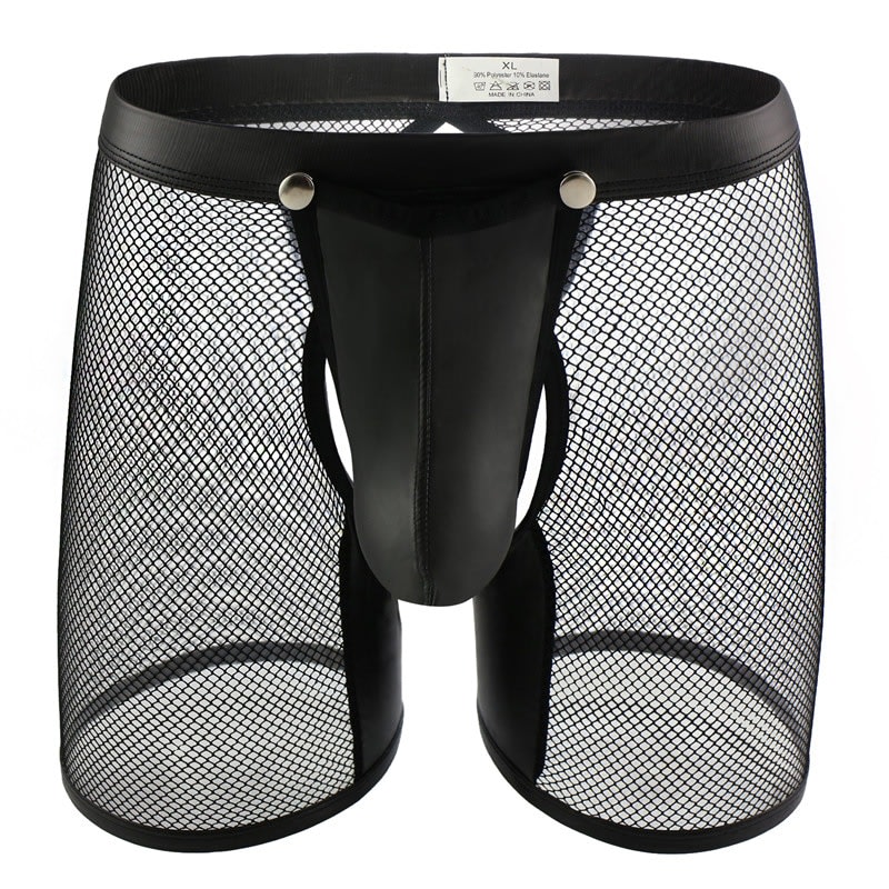 Fashionable Men's Mesh Underpants Boxer Sexy Hollow Low Waist view 2