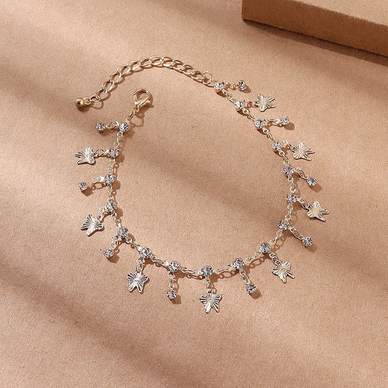 Butterfly Tassel Anklet Colorful Oil Necklace Flowers Leaves view 10
