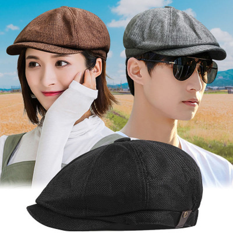 Octagonal Hat Men Spring And Summer Thin Linen Breathable Duck Tongue view 4