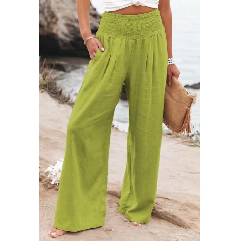 Women's Pants Casual Wide Leg Cotton Linen Loose Trousers view 9