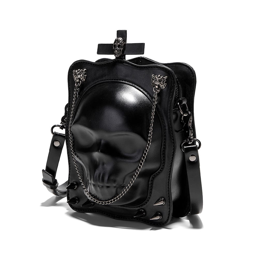 Halloween Skull Shoulder Bag Dark Gothic Crossbody Bags Women Mini Personality Square Messenger Bag view 2