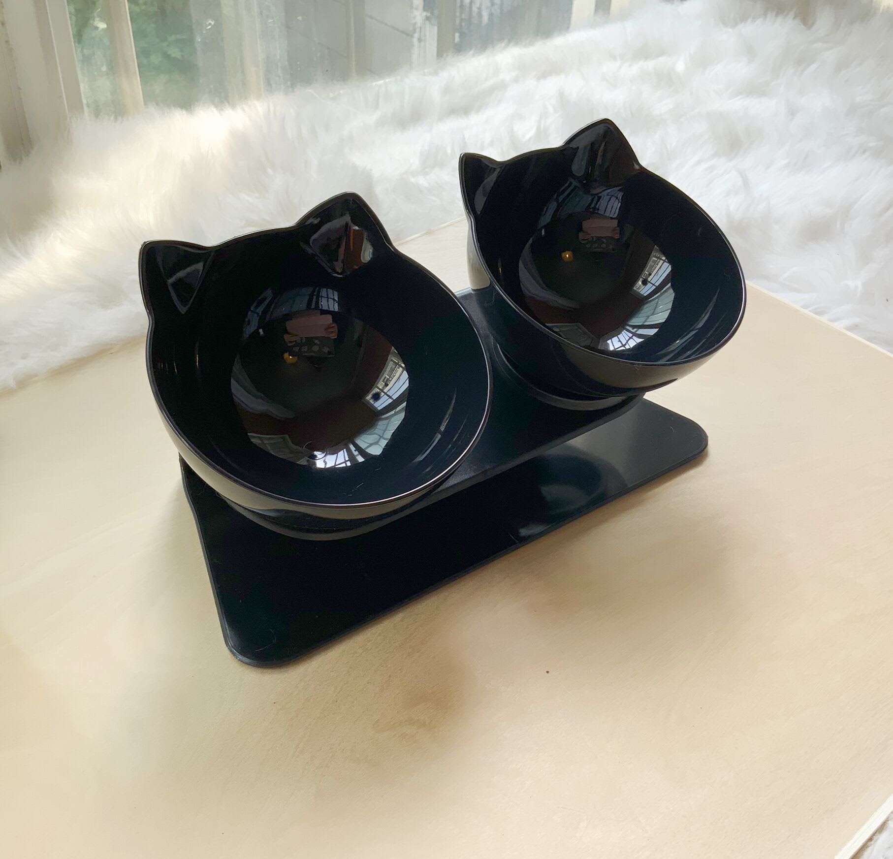 Cat Elevated Feeder Stand With Transparent Bowl view 6