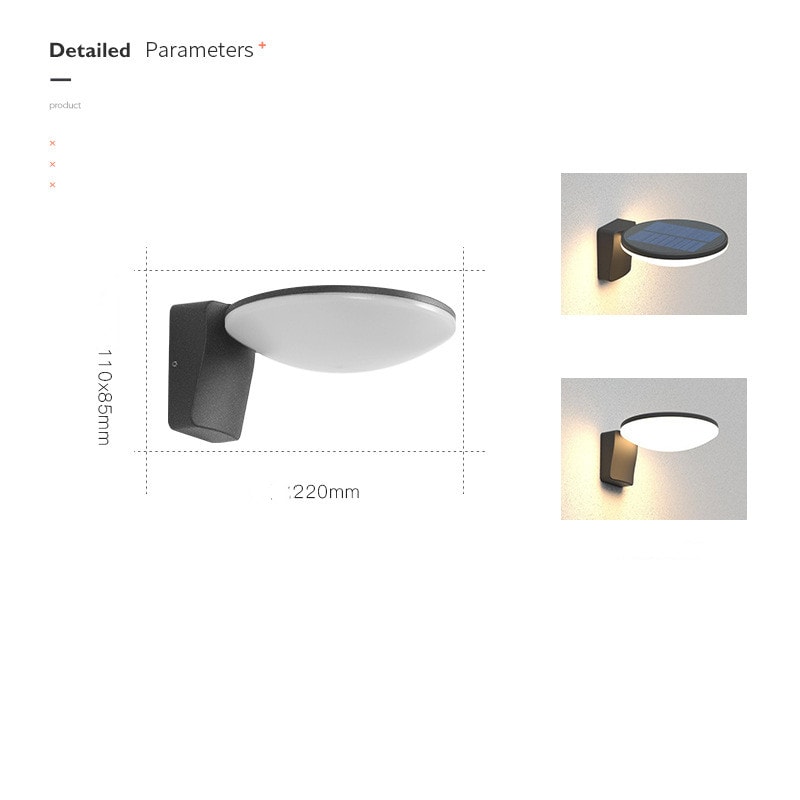 Simple Modern Outdoor Solar Wall Light Waterproof view 5