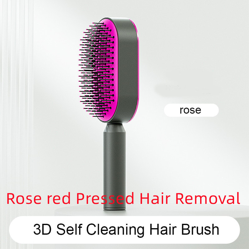 Self Cleaning Hair Brush For Women One-key Cleaning Hair Loss Airbag Massage Scalp Comb Anti-Static Hairbrush view 17