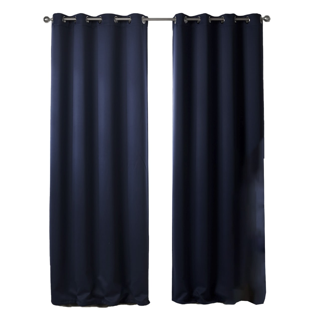 Dark Blue Bedroom Blackout Fabric Printed Curtains view 5