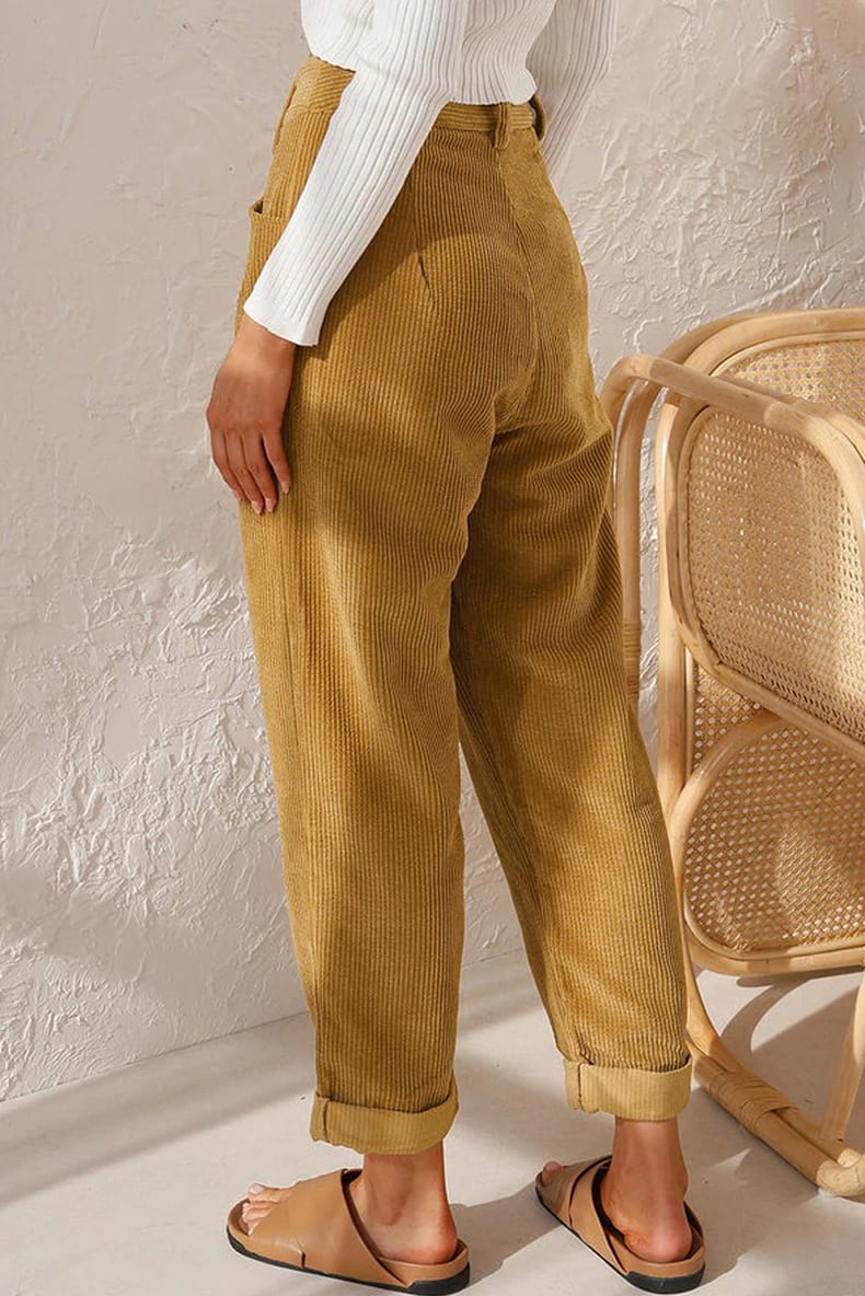 Baggy Corduroy Straight Pants Oversized Spodnie Elegant Trousers New Broek Women Causal Spring Fall High Wasit Pantalones view 14