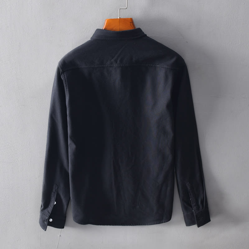 Men's Warm Shirt Jacket Casual Plus Velvet Thick Long Sleeves view 7