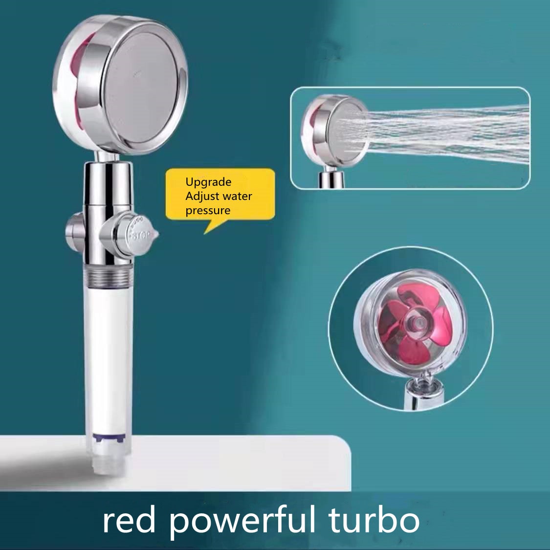 Shower Head Water Saving Flow 360 Degrees Rotating With Small Fan ABS Rain High Pressure Spray Nozzle Bathroom Accessories view 6