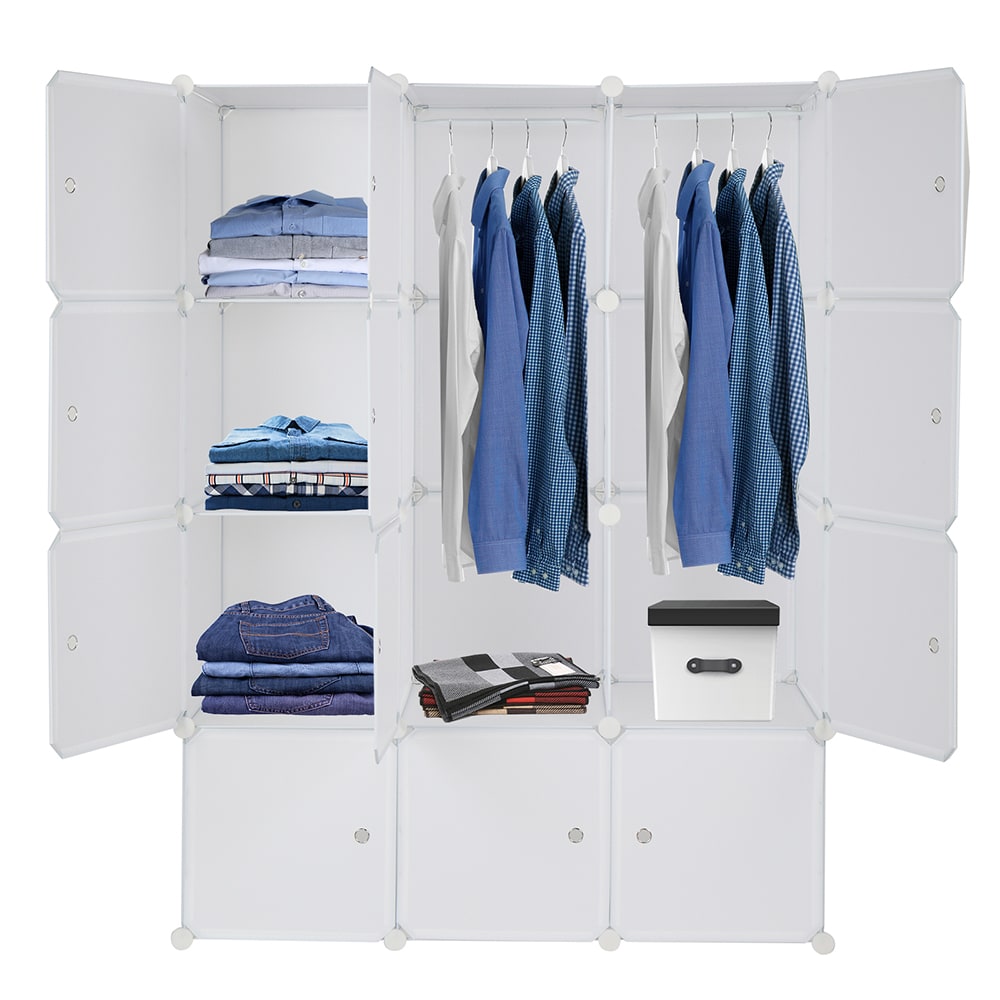 4-layer 12-compartment Rubik's Cube Wardrobe, Plastic, Can Be Freely Assembled DIY Style view 6