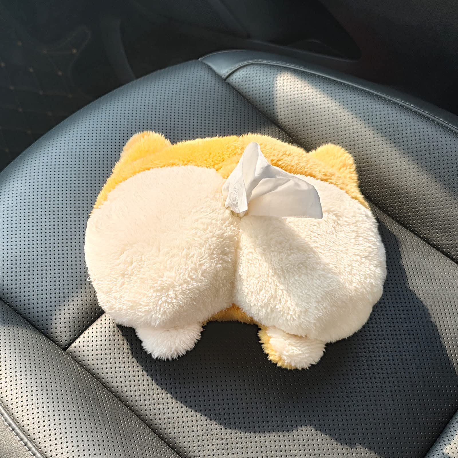 Tissue Box Cover Soft Adorable Corgi Butt Shaped Creative Storage Bag Hanging Pouch Tissue Box Wrapper For Car Home view 7