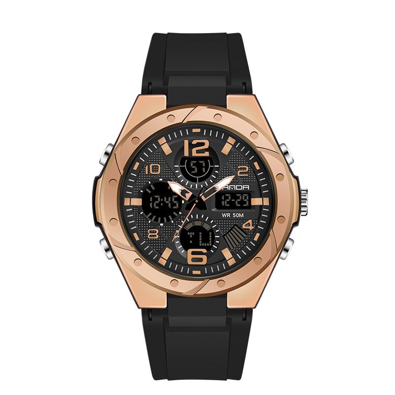 Men's Dual Display Waterproof Luminous Couple Sports Electronic Watch view 5