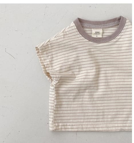 Korean Style Baby Casual Striped Short-sleeved T-shirt view 5