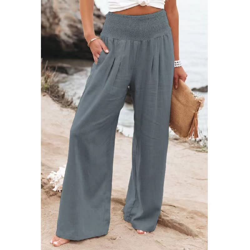 Women's Pants Casual Wide Leg Cotton Linen Loose Trousers view 19