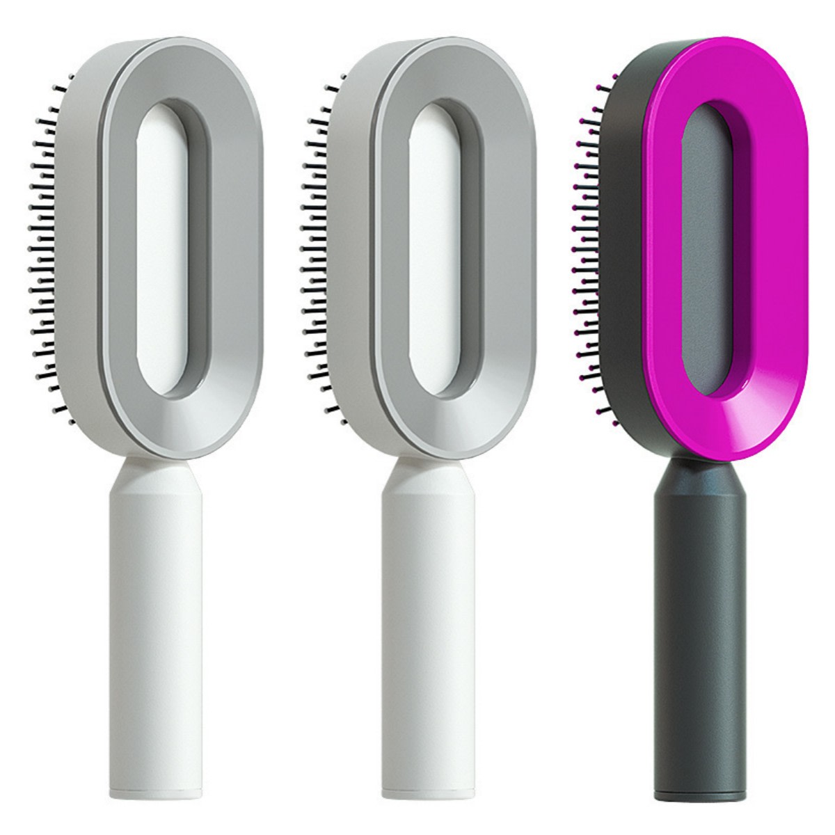 Self Cleaning Hair Brush For Women One-key Cleaning Hair Loss Airbag Massage Scalp Comb Anti-Static Hairbrush view 14