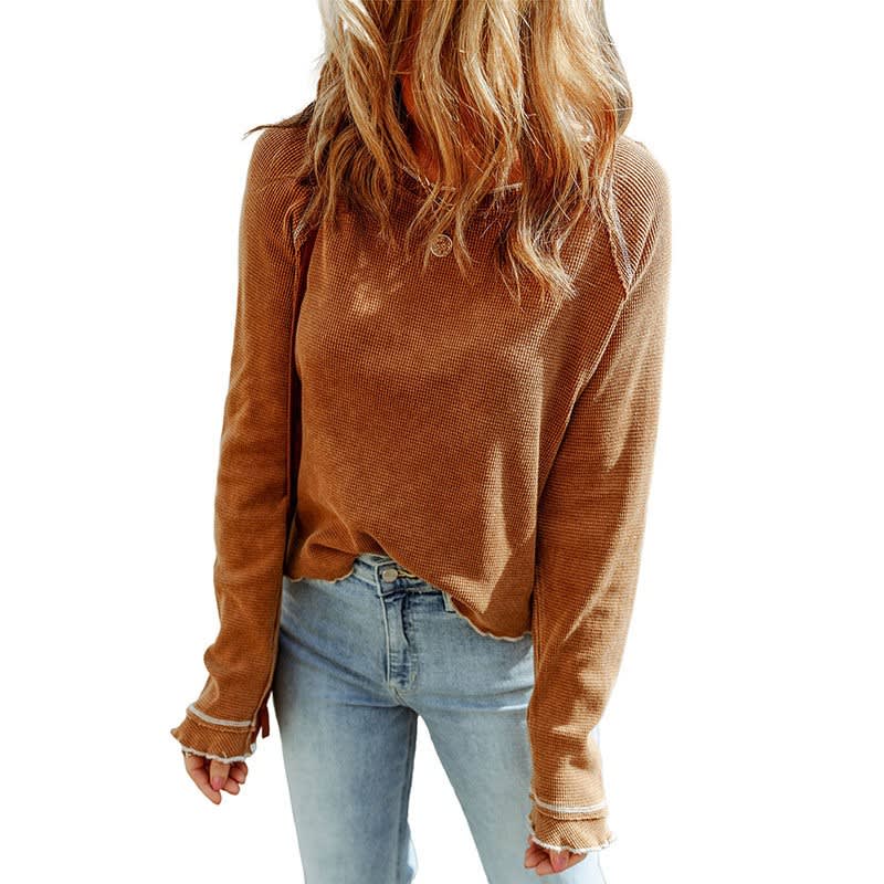 New Autumn Thin Solid Color Bottoming Shirt For Women view 15