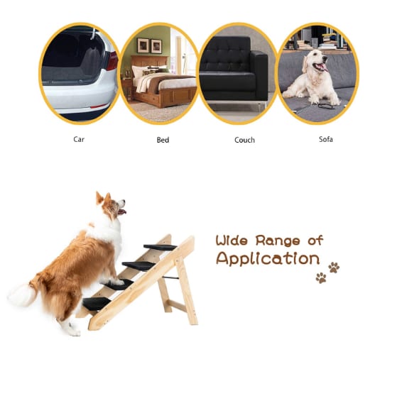 Wooden Foldable 4-storey Pet Stairs And Ramps view 4