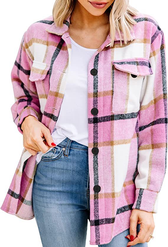 Flannel Jacket Casual Check Button Down view 2