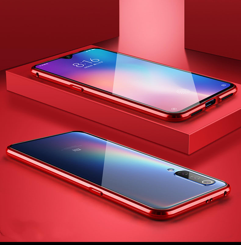 Double-sided Glass Red Rice Magneto Mobile Phone Case With Magnetic Metal view 5