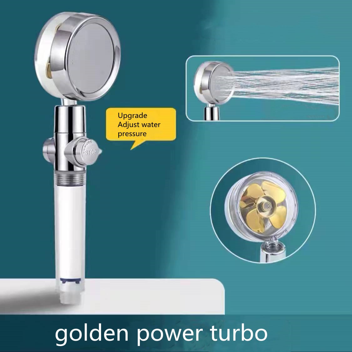 Shower Head Water Saving Flow 360 Degrees Rotating With Small Fan ABS Rain High Pressure Spray Nozzle Bathroom Accessories view 64