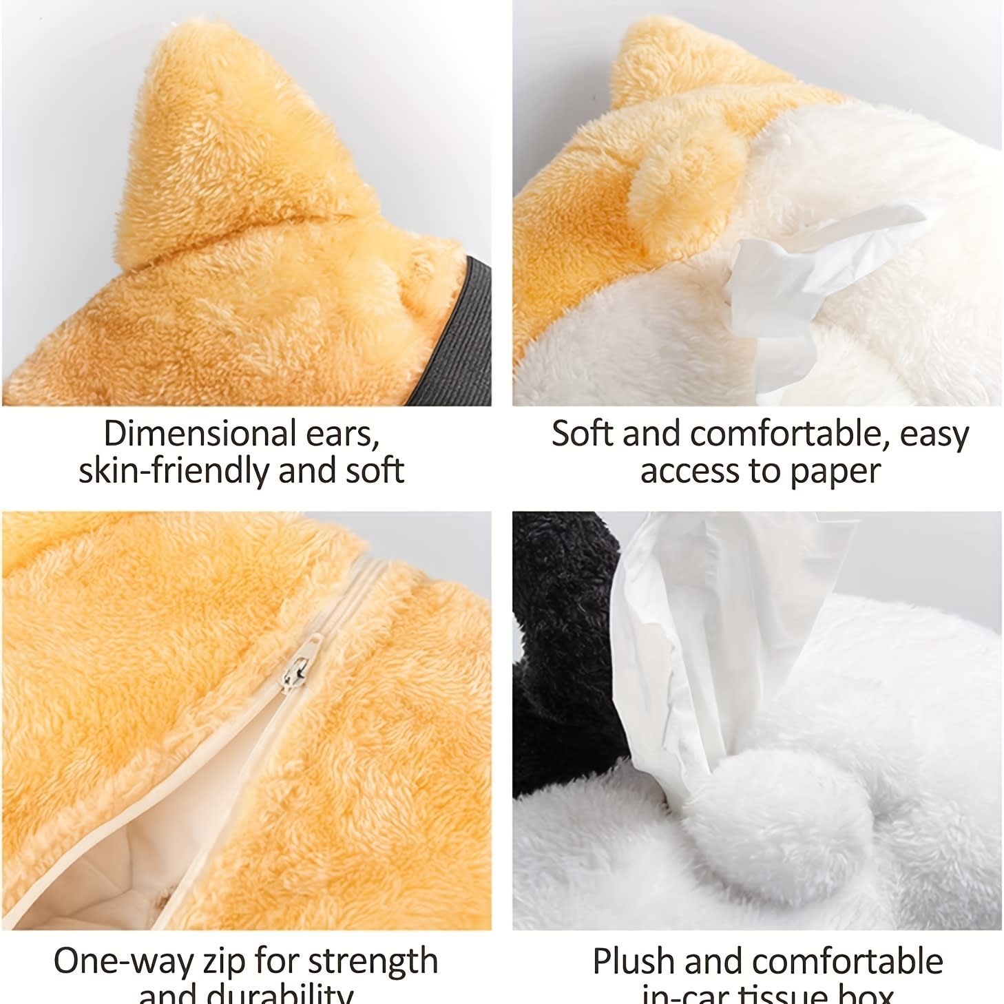Tissue Box Cover Soft Adorable Corgi Butt Shaped Creative Storage Bag Hanging Pouch Tissue Box Wrapper For Car Home view 11