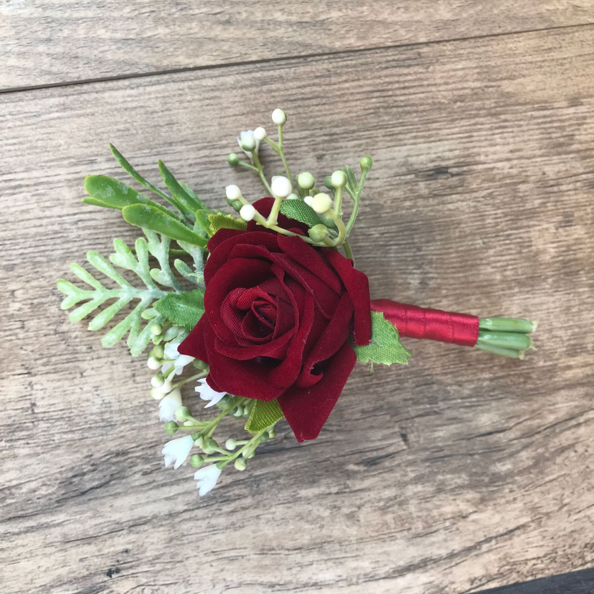 Korean Fabric Bride And Groom Corsage Rose Small Buds Silk Flower Before Marriage view 5