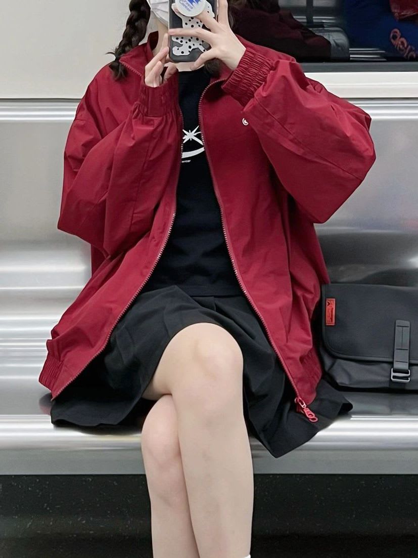 Niche Printed Loose Thin Casual Jacket Coat view 5
