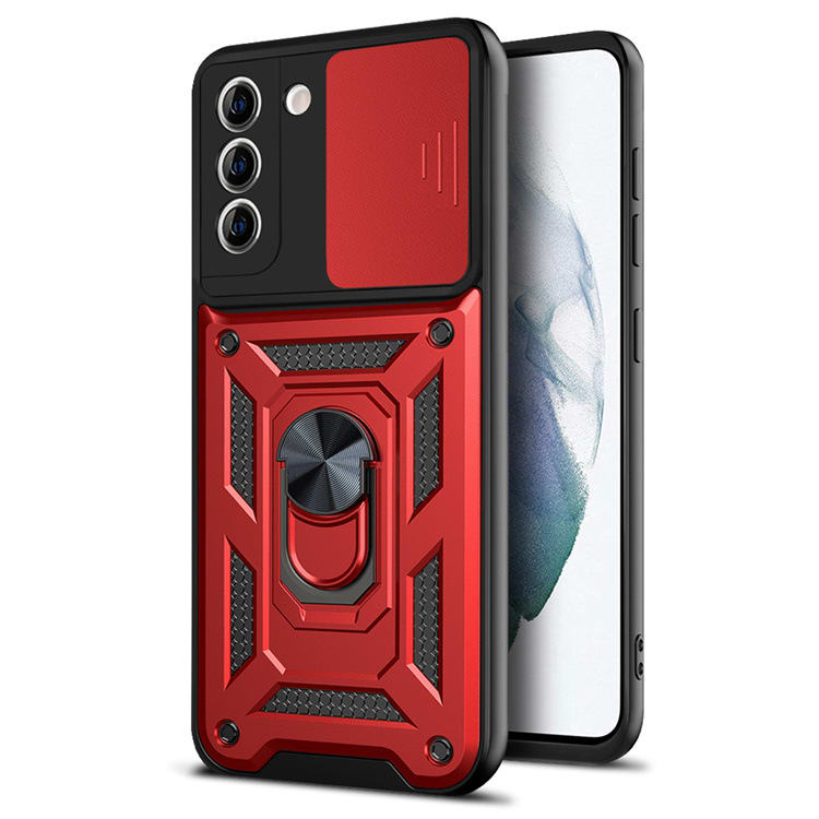 Push Window Protective Cover Ring Magnetic Armour Bracket Mobile Phone Case
