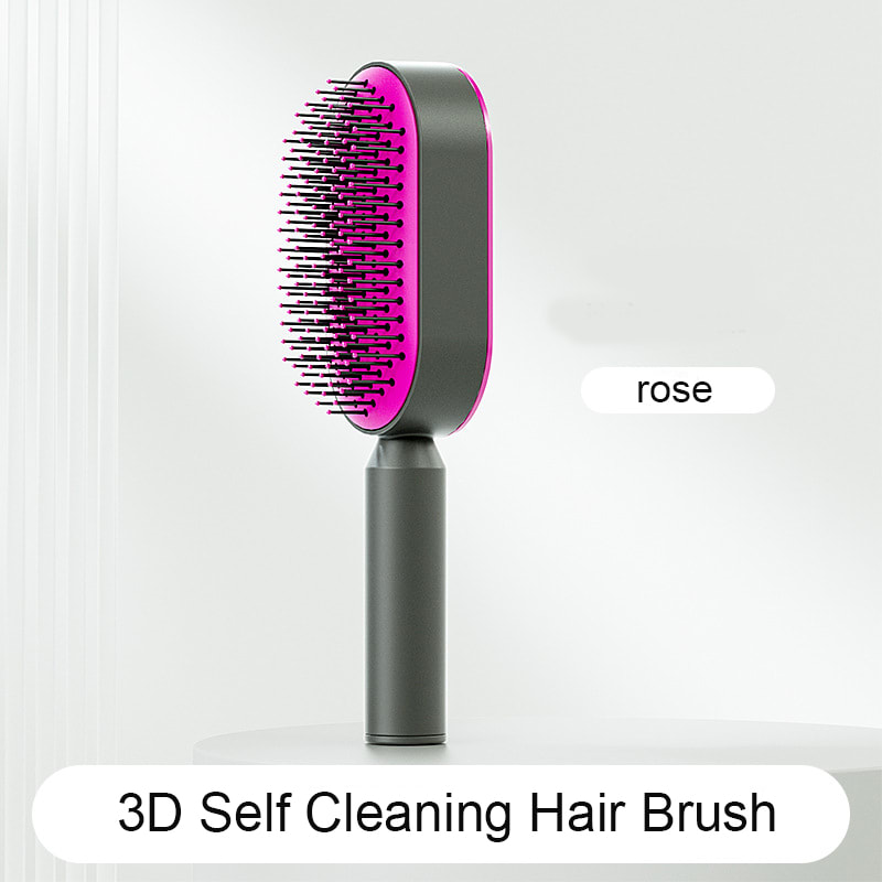 Self Cleaning Hair Brush For Women One-key Cleaning Hair Loss Airbag Massage Scalp Comb Anti-Static Hairbrush view 34
