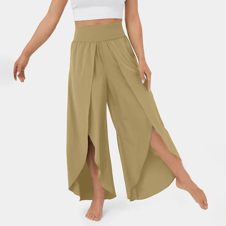 Loose Split Yoga Pants Summer Elastic High Waist Wide Leg Trousers Women's Fashion Versatile Clothing view 12