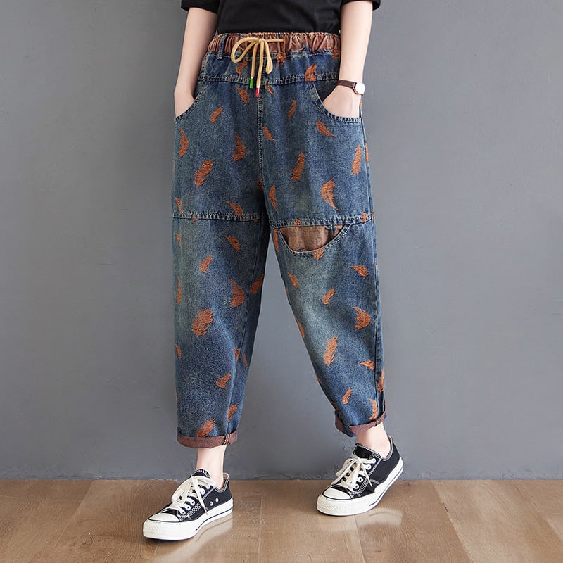 Women's Fashion Loose Slim Casual Jeans view 5