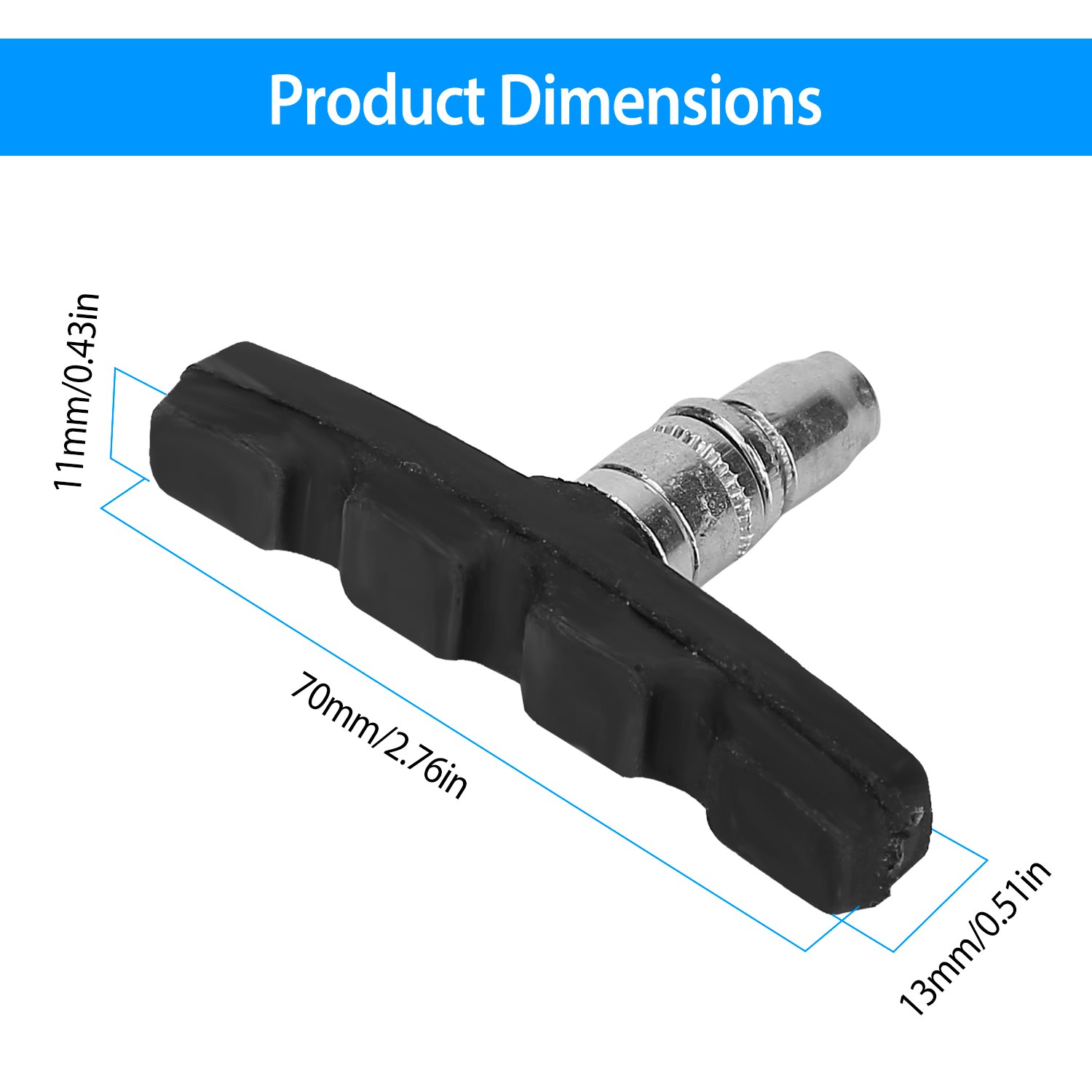 5 Pairs V Bike Brake Pads Road Mountain Bicycle V-Brake Blocks Set 70mm Non-Slip V Bicycle Stop Caliper With Hex Nuts And Spacers