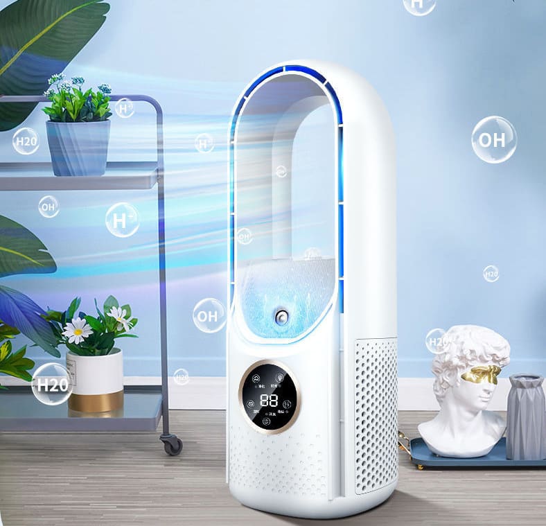 Portable USB Air Cooler Leafless Electric Fan Silent Timer Air Conditioner Cooling Fan Humidifier Conditioning Fan view 4