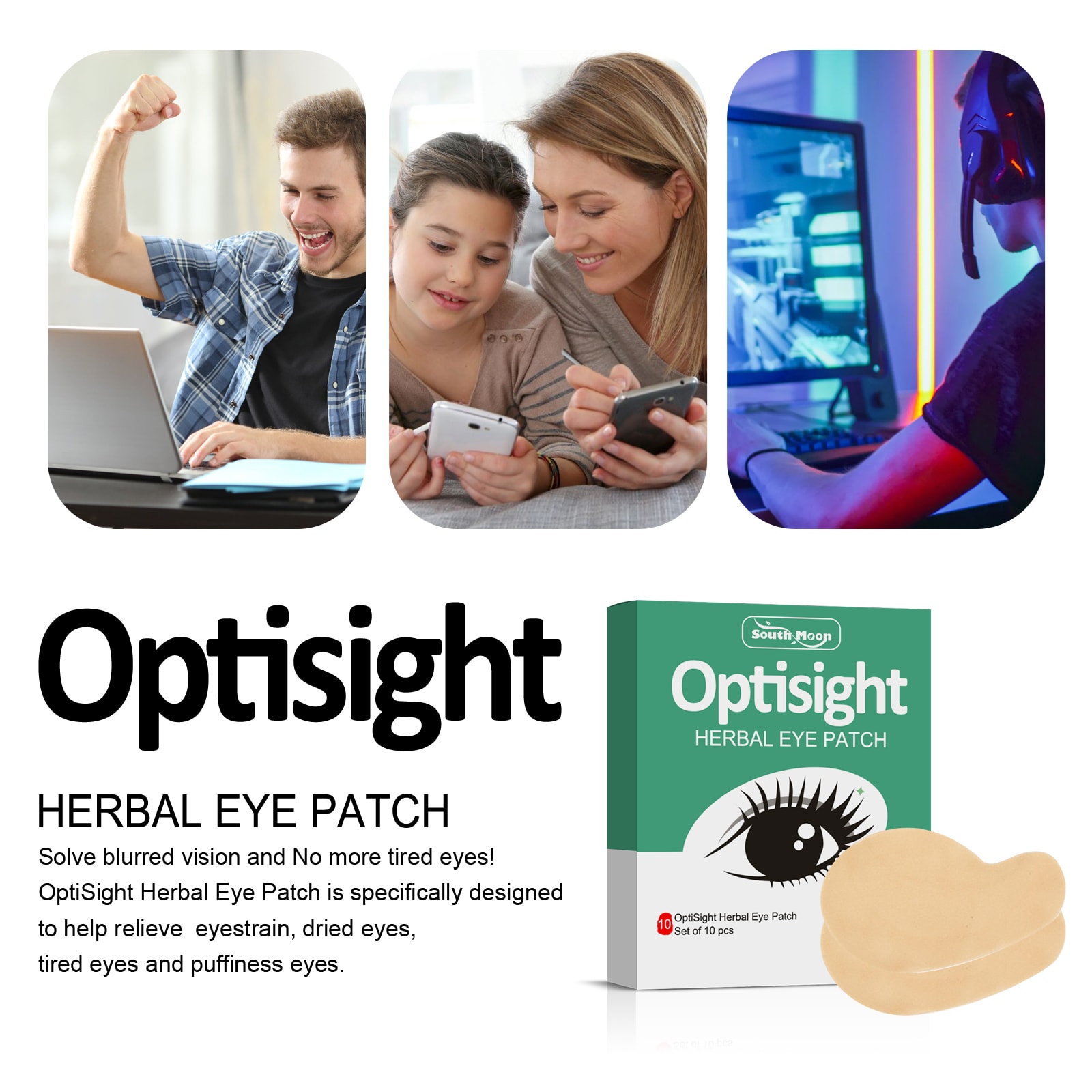 South Moon Ai Cao Eye Protection Patch Box For Staying Up Late, Dry Eyes, Dry Eyes, Cold Compress Patch, Moxibustion, Student Vision Protection Patch view 4