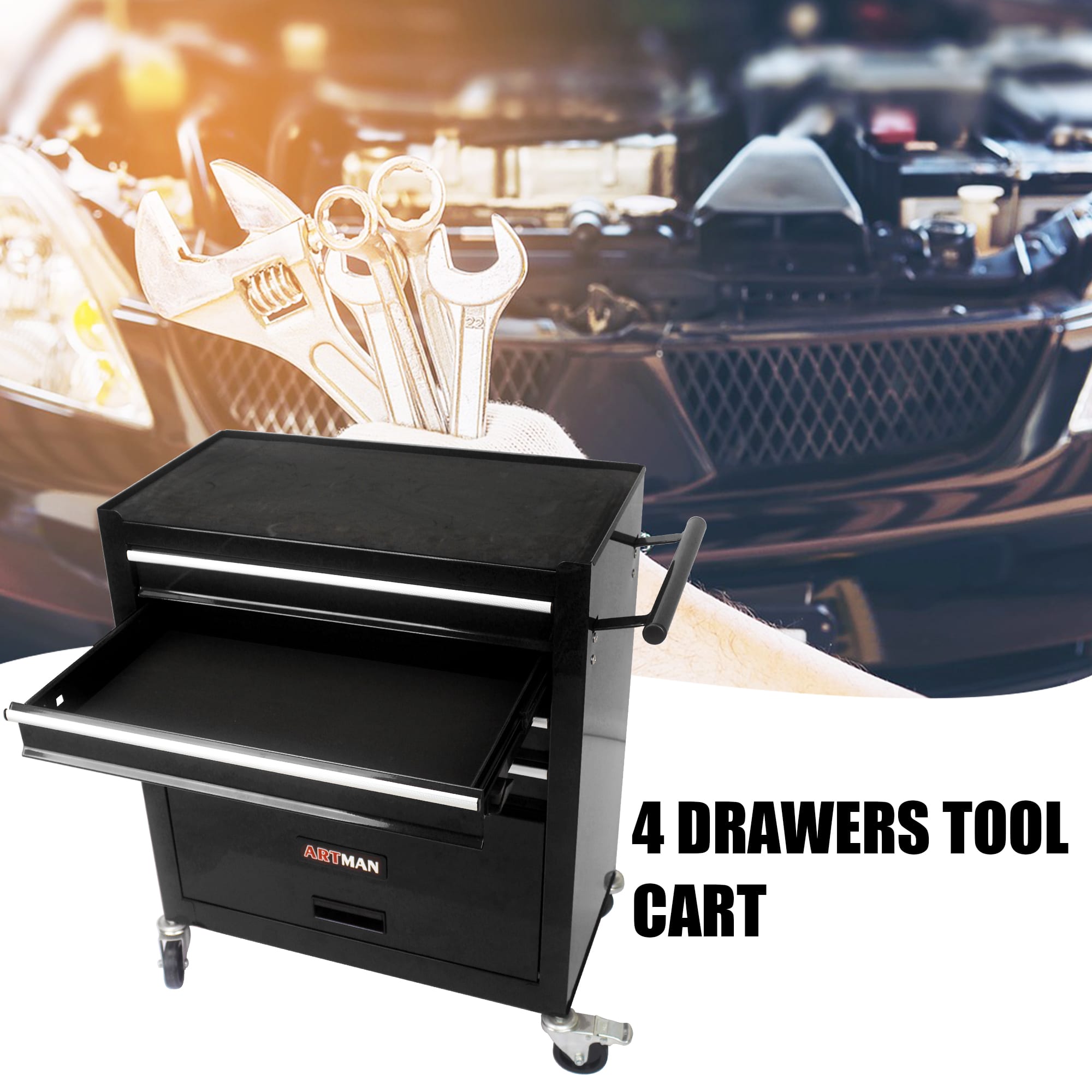 Metal Wheelie Tool Cart view 9