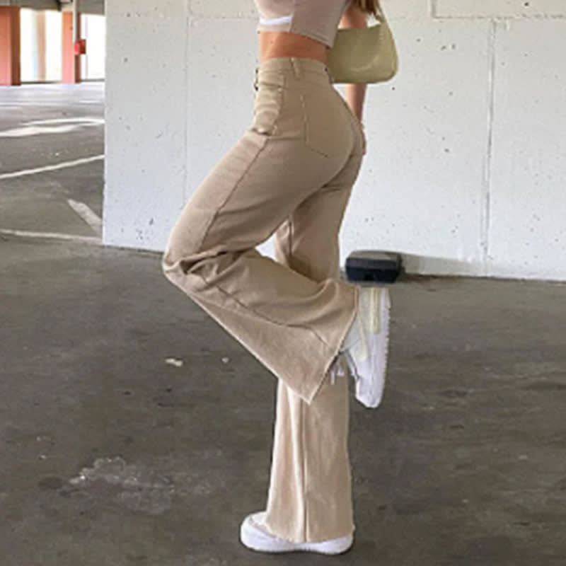 Spice Girl Style High Waist Slim Jeans Bell Bottoms view 14