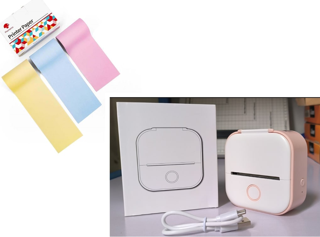 Portable Mini Thermal Label Printer Home Photo Printer Student Wrong Question Printer Bluetooth-compatible Mini Label Printer Price Tag view 89