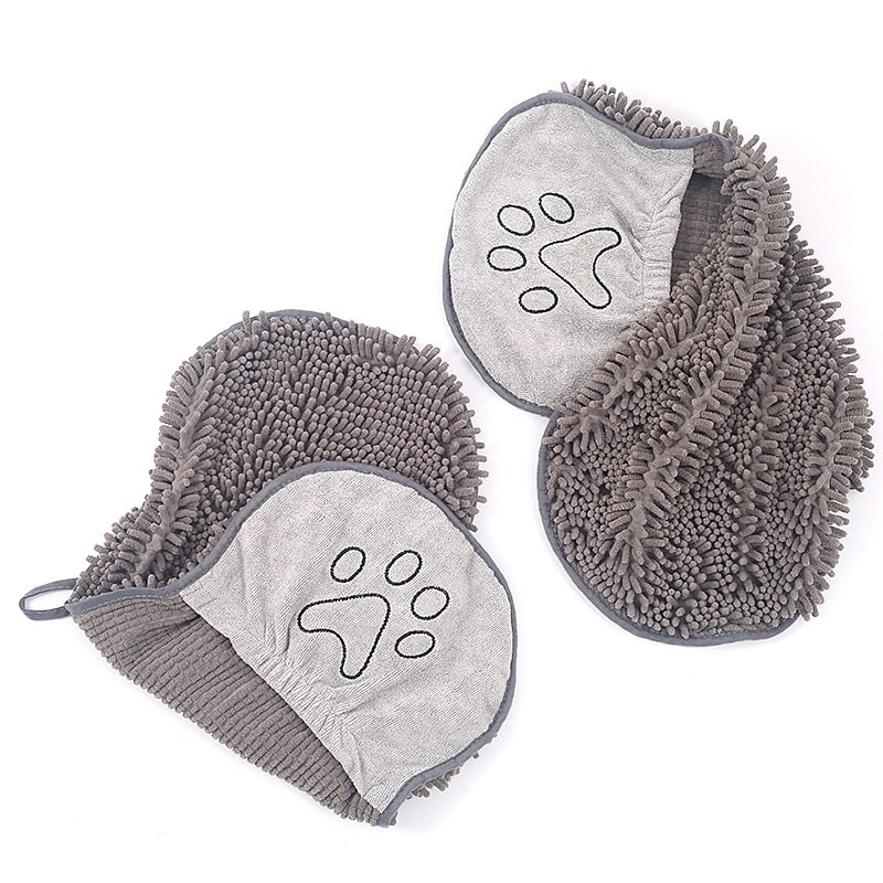 Pet Scrubbing Towel For Cats And Gloved Bath Towels view 6
