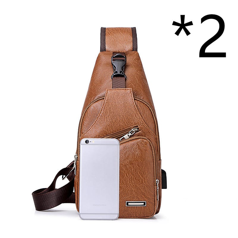 Casual Fashion Men's USB Charging Chest Bag view 14