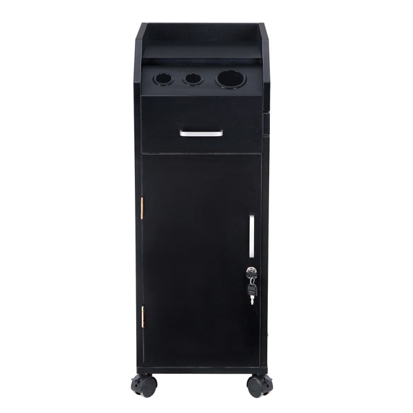 16mm Particle Board, ABS Tray,, Black Hair Salon Tool Cart view 3